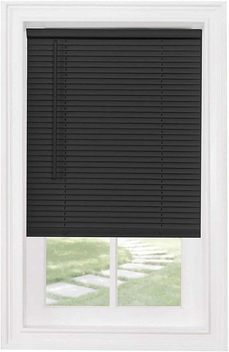 Cordless 1" Light Filtering Mini Blind, 43" Wide x 64" Long, Black