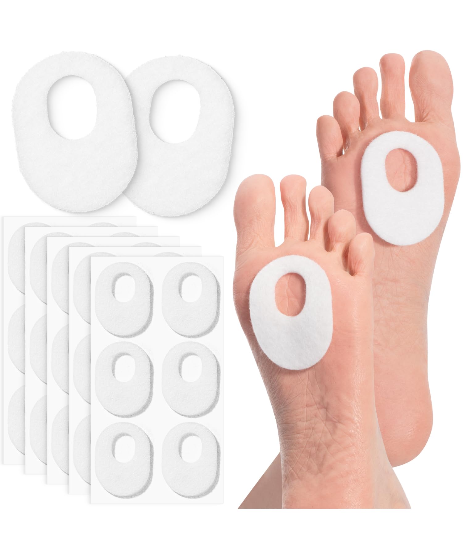 Photo 1 of Dr. JK- Felt Callus Pads, 30 pcs, White Oval Callus Cushions for Feet, Corn Pads for Feet