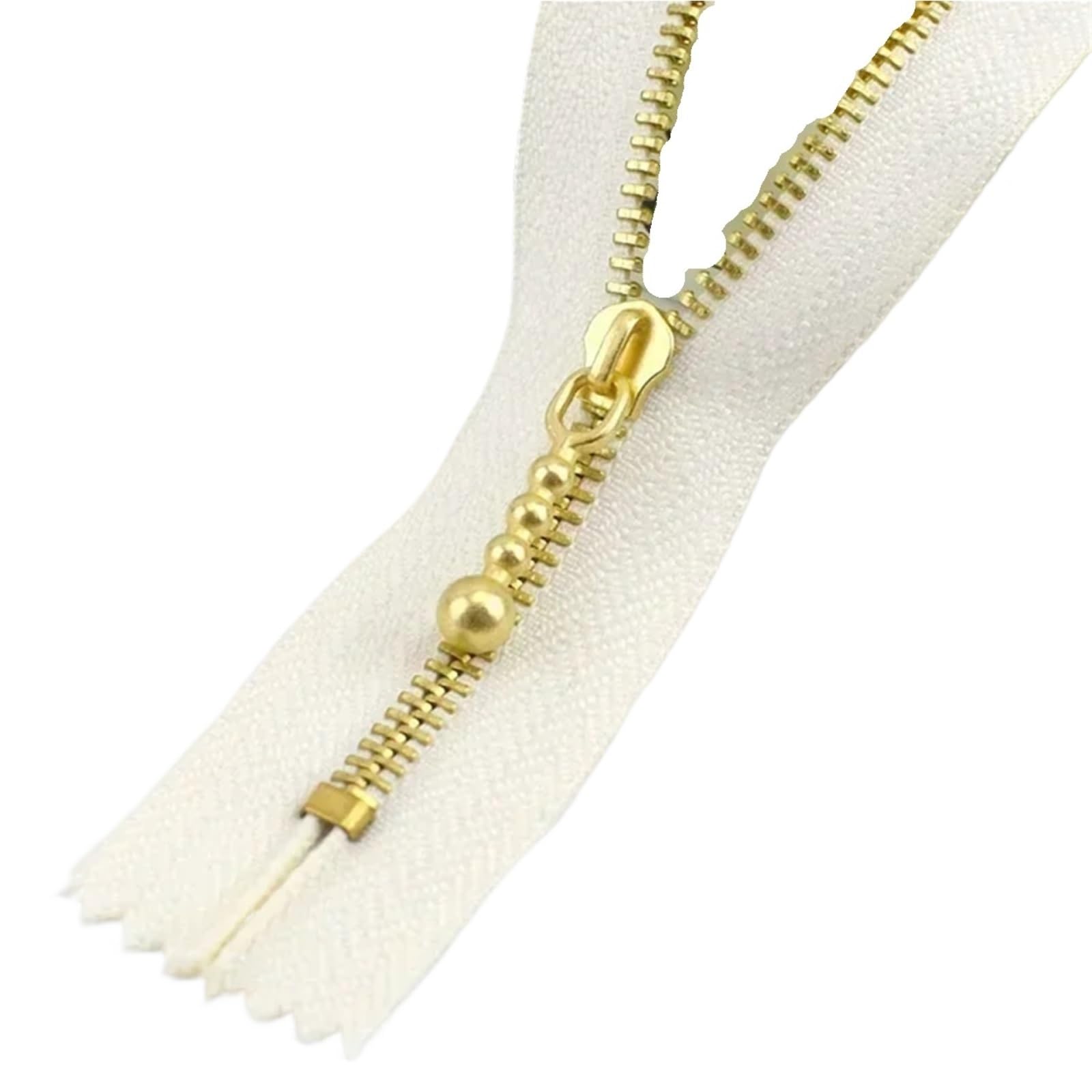5 Pcs Meetee 3# 12-40cm Close-end Zip Metal Zipper Clothes Auto Lock Zippers Jeans Pocket Zips Repair Tailor DIY Accessory pour Les Jackets(Beige,3-20cm)