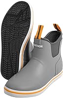 Hunthor Men's Waterproof Fishing Deck Boots - Anti-Slip 3mm Neoprene Rubber Rain Boots for Outdoor Activities