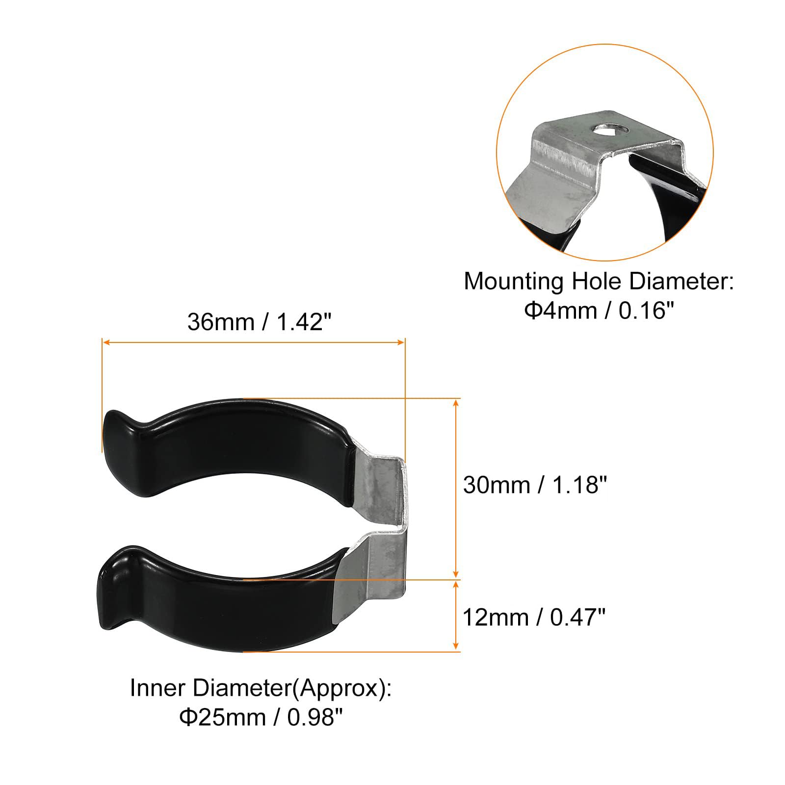 TOP-VIGOR 8Pcs T10 U Clips Holder Bracket for LED Light Bulb Mounting Bracket Support Stainless Steel Fluorescent Tube Holder Pipe Clamps Spring Holder Tool Clips to Prevent Sagging - Image 2