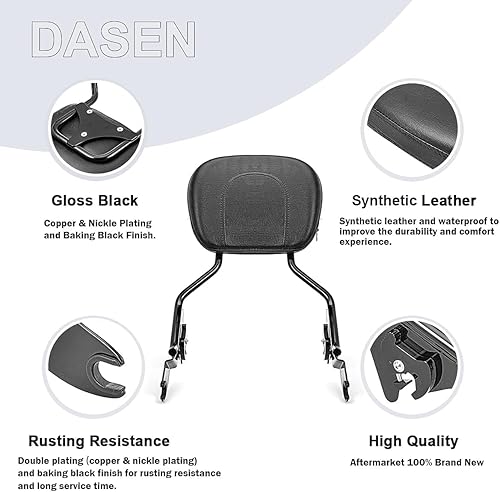 Miniatura 7 de Dasen Barra de sissy desmontable compatible con Harley Touring, respaldo del pasajero de liberación rápida, ajuste Touring Road Glide Street Glide