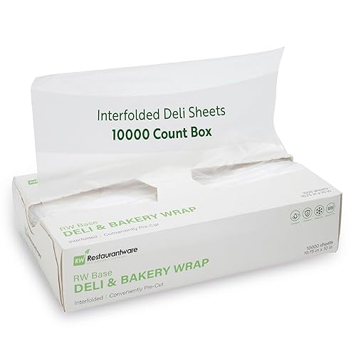Restaurantware -RW Base - Hojas de plástico para delicatessen de 10.75 x 10 pulgadas, 10000 envolturas de plástico de carnicero entrelazadas,