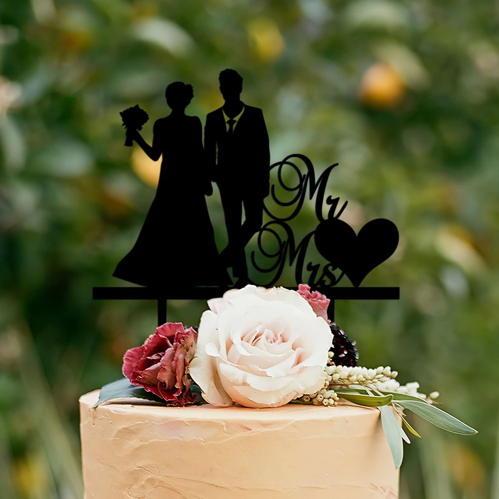 Bride And Groom Newlywed Wedding Cake Topper, Bride Hold Groom