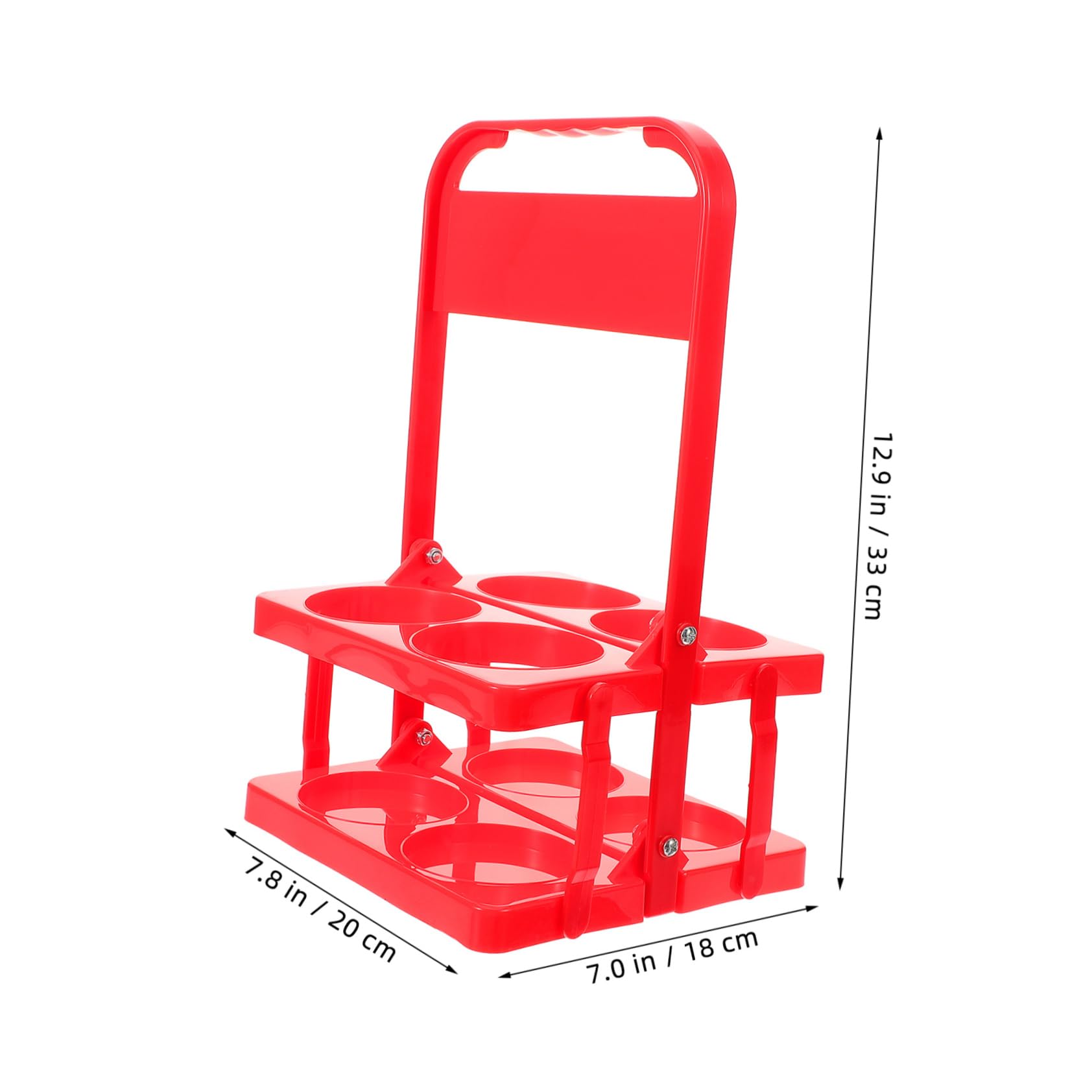 Unomor Beer Handle Beer Carrier Bottles Bottle Crate Basket Portable Drink Carrier Beverage Carrier Simple Foldable Collapsible Folding Beer Basket Bucket Caddy Plastic Red