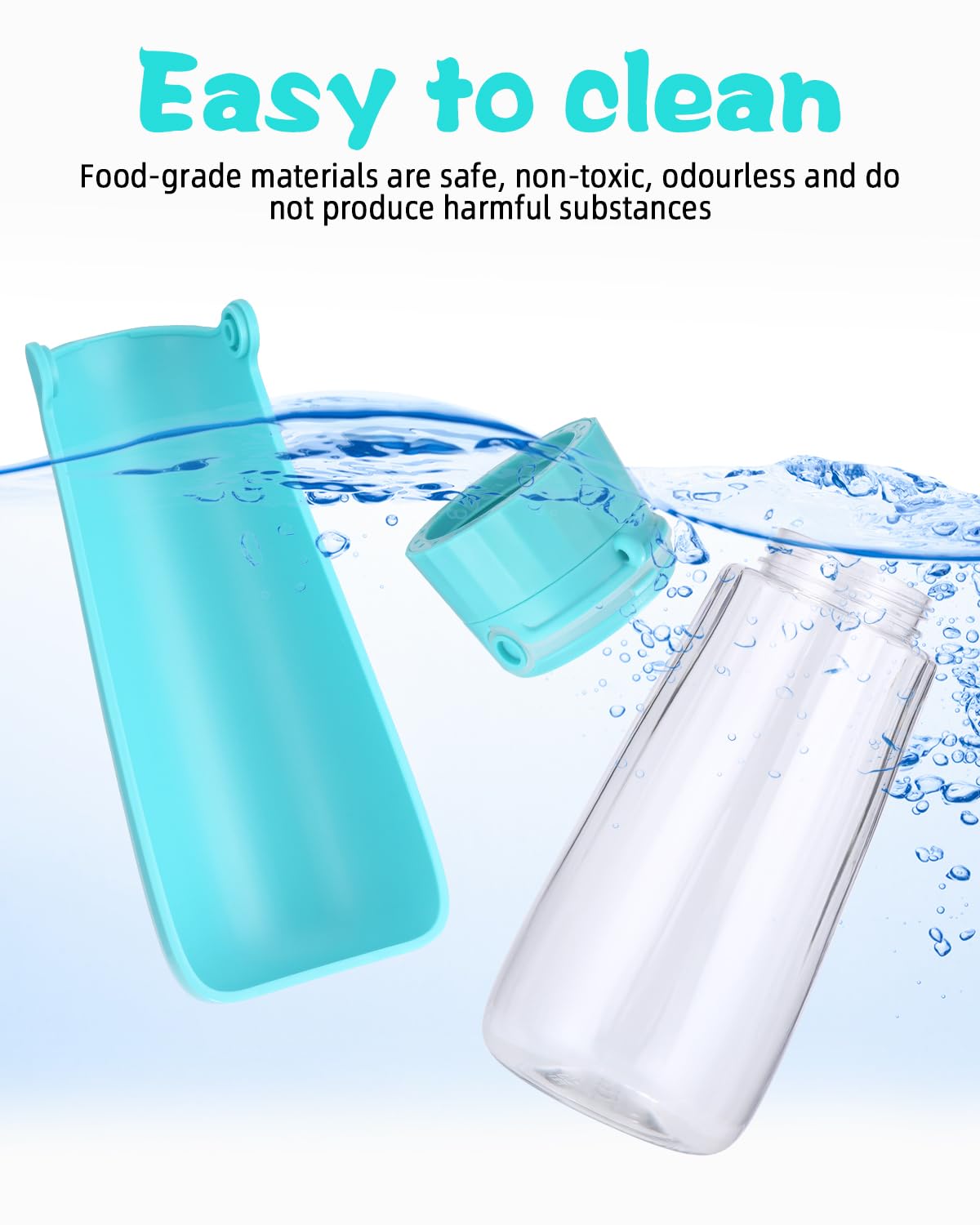 550ML Borraccia per Cani Portatile, Funzione di blocco dell'acqua,Bottiglia d'acqua per Cani,Pieghevole a 150°,Ripiegabile Bottiglia da Viaggio per Cani Gatti,Borraccia cani per escursioni e campeggio
