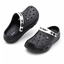 SVAAR Mens Ultra-Soft Lightweight Clogs || Breathable & Waterproof Slip-On Sandals with Adjustable Back Strap for All-Day Comfort Black gallery image