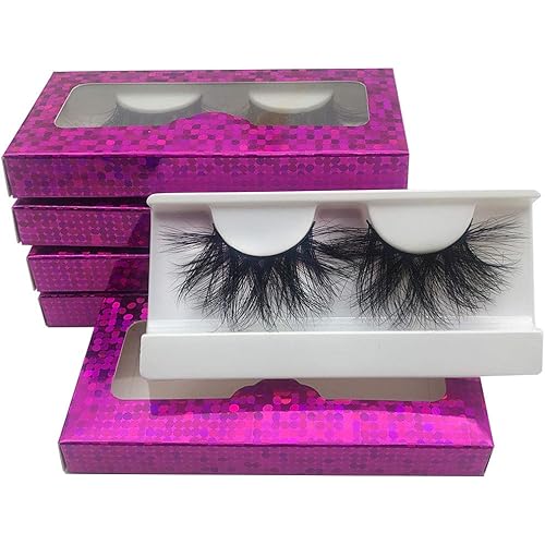 Wholesale 25mm Mink Lashes Mikiwi E01-5, Real Mink EyeLashes, Thick HandMade Full Strip Lashes, Crueltyl Free Fluffy Lash, Dramatic Lashes for Halloween Party, 3D Mink Lashes Bulk Pack-5