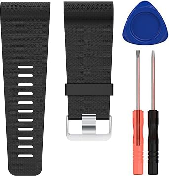 Band for Fitbit Surge, Soft Silicone Adjustable Replacement Strap With Metal Buckle Clasp for Fitbit Surge (No Tracker)