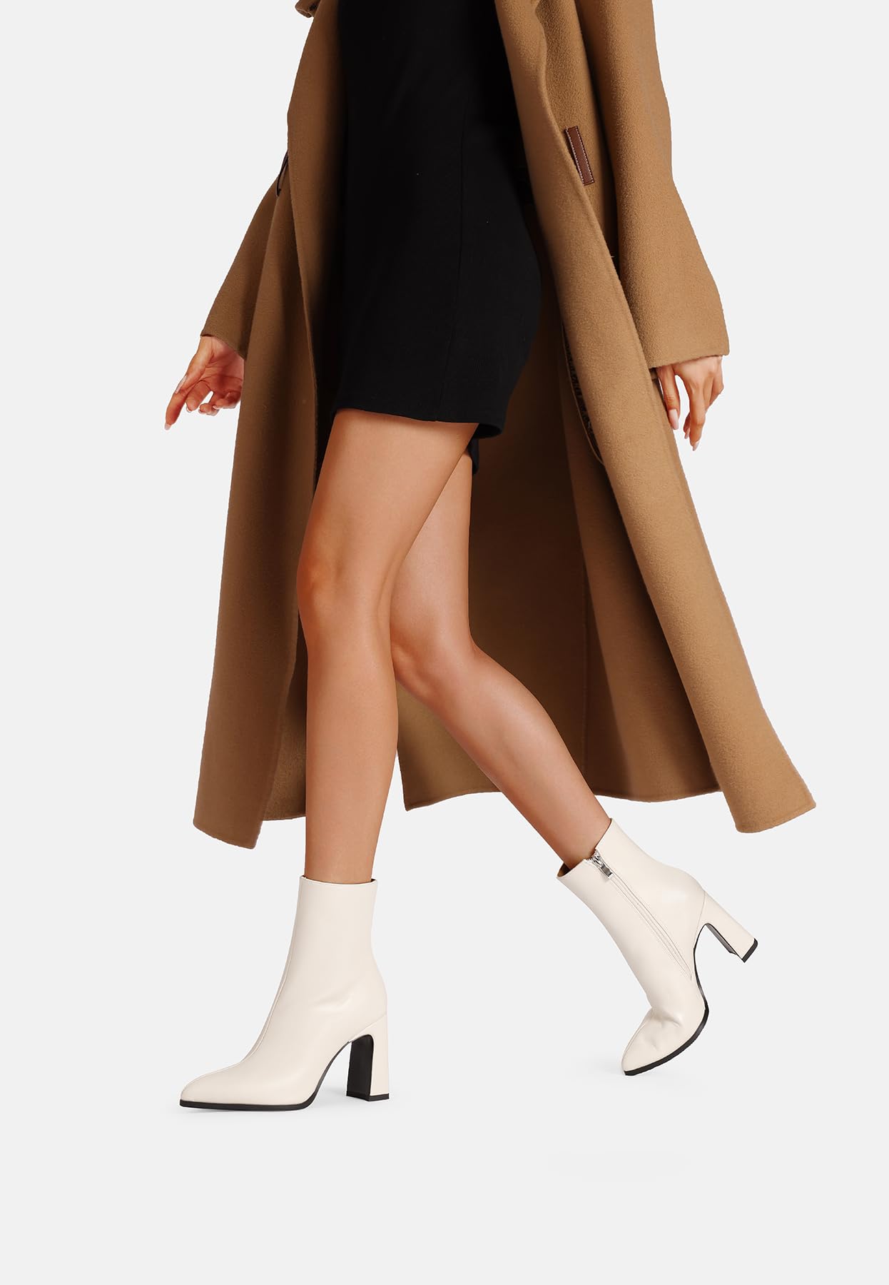 QUEEN HELENA Tronchetti con Tacco Stivaletti a Punta Chiusa Casual Donna K3422