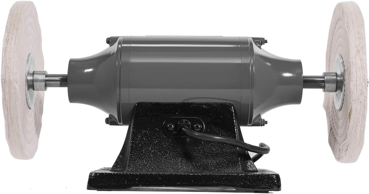 XtremepowerUS 8" Bench Polishing Buffer Machine, 3/4 HP Heavy-Duty Buffer Grinder, Dual Wheel Metal Polisher for Steel, Aluminum, Brass, Chrome, Automotive & Jewelry Polishing