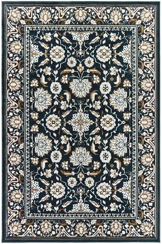Oriental Weavers Bowen Area Rug - 534L2-5'3" x 7'6" - in Navy/Gold - Vintage Inspired, Stain Resistant, Family and Pet Friendly, Bedroom, Office Rug