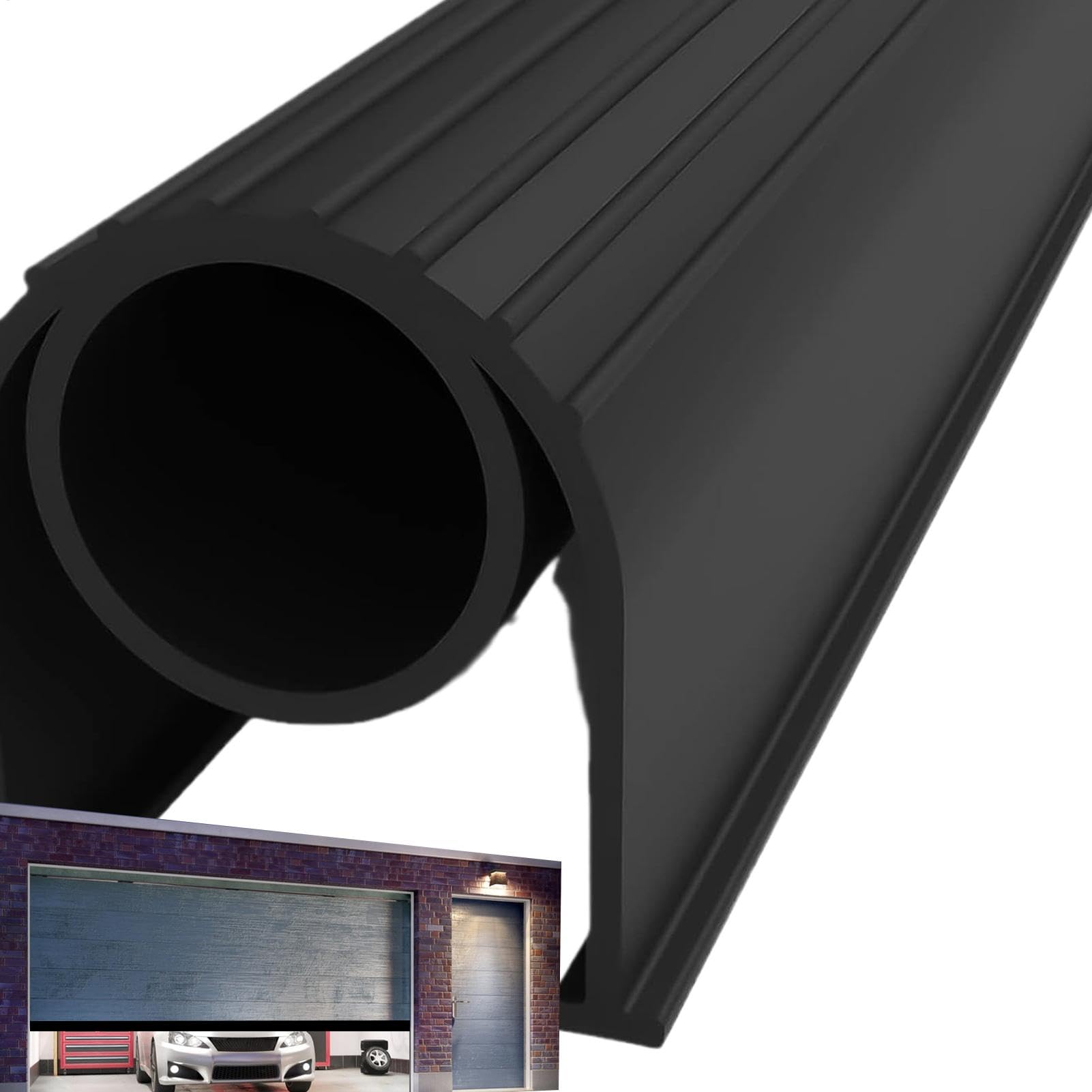 Burlete Goma Inferior Puerta Garaje Tira Selladora Flexible Universal | 5 Metros para Puerta Garaje Protector Climático Flexible Cobertizo Enrollable Almacén Industrial