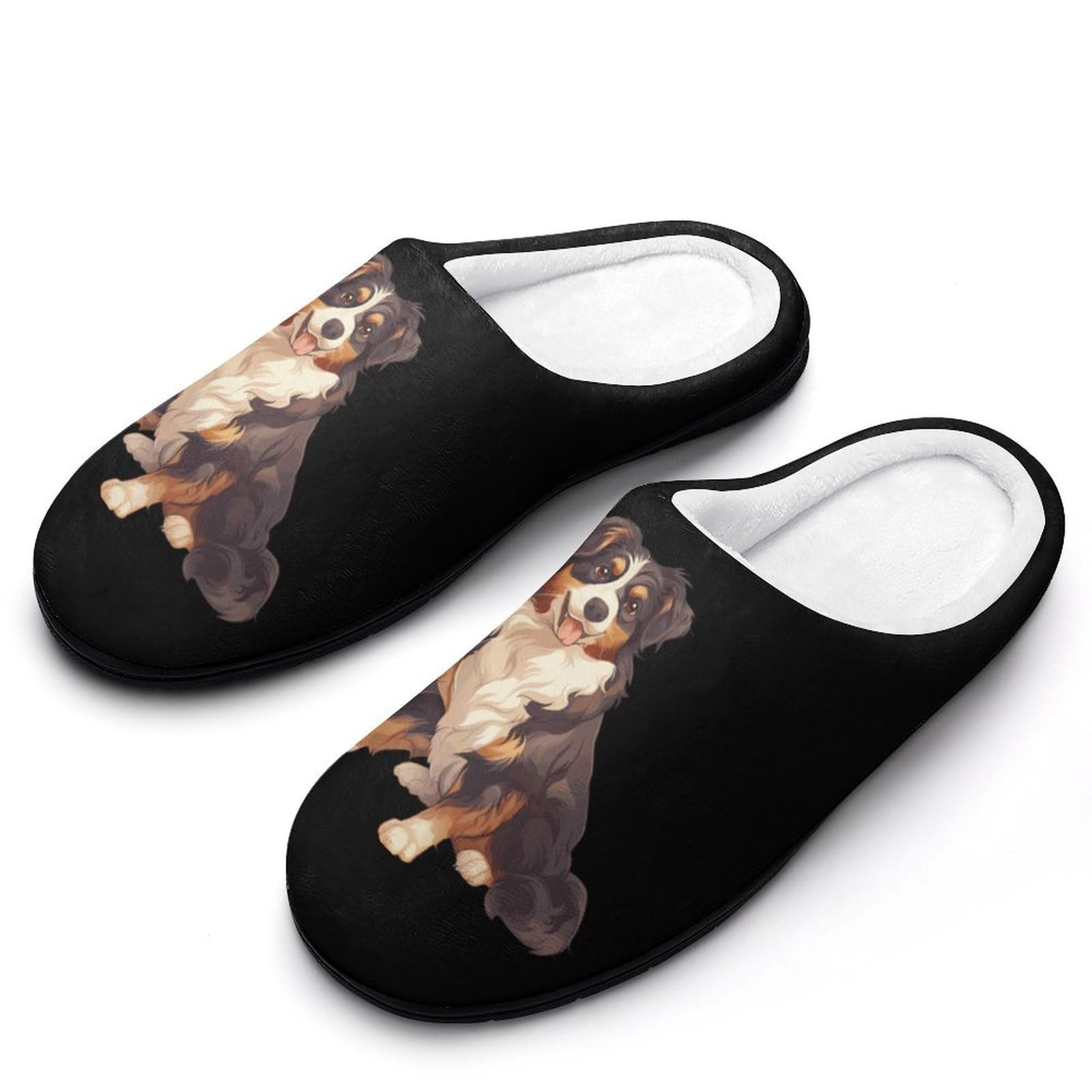 Australian Shepherd Women's Memory Foam Slippers Non-Slip Cotton House Shoes for Indoor Outdoor