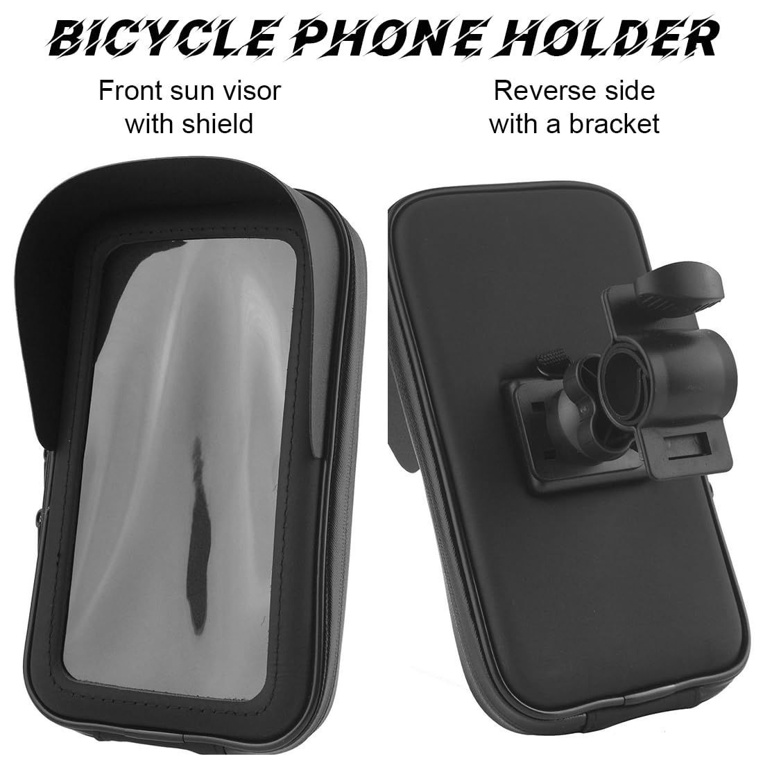 Support Téléphone Velo Etanche, Support Telephone Moto, 360° Rotation IPX6, Compatible avec VTT et Moto, Porte Téléphone Velo avec Coque Arrière Transparente, Port de Charge, pour 6.5 Pouces