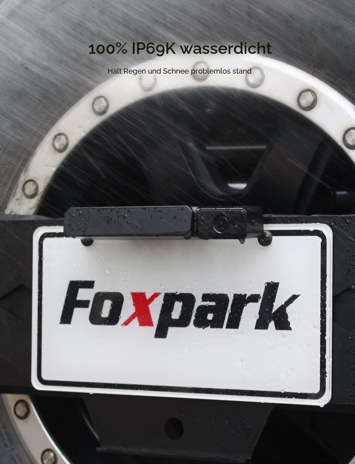 Foxpark Solar Kabellos Rückfahrkamera nur für Solar3, 1080P Funk Rückfahrkamera mit Eingebautem Wiederaufladbarem Akku, IP69K Wasserdicht