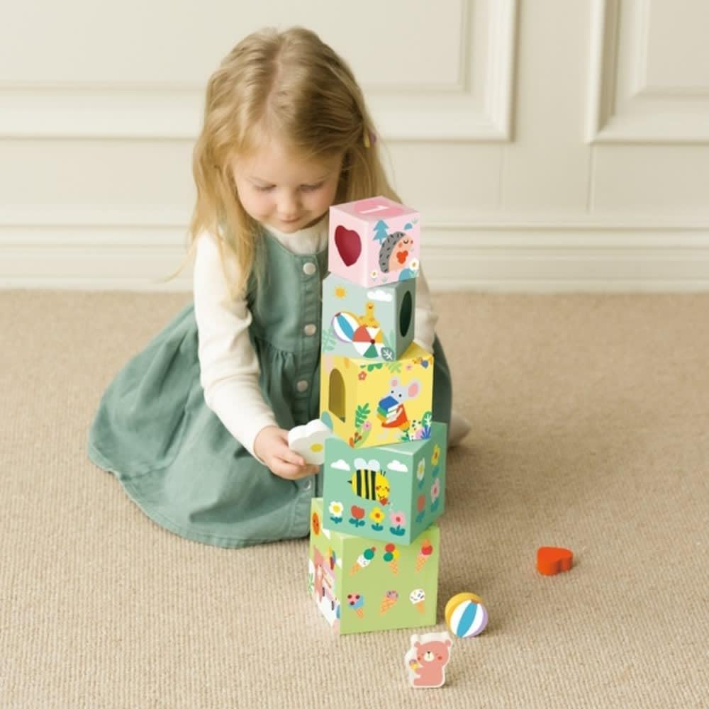 Classic World Stacking blocks with Forest animals, 10 pcs.