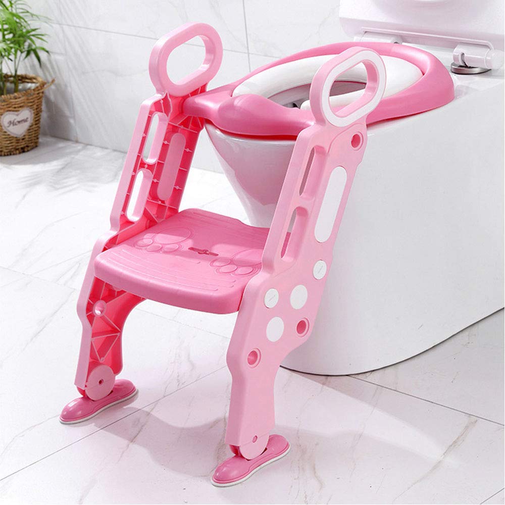 Reductor De WC para Ninos, Entrenador De Inodoro Ajustable para Niños Pequeños con Asiento De Inodoro Y Escalera De Taburete para Niños Y Niñas,D