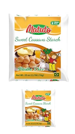 Polvilho Doce Brasileiro Amafil Matuto 1 Kg - عبوة 2 x 1Kg - مسحوق حلو برازيلي