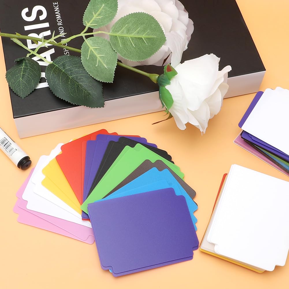 100 Weiße Kartentrenner Aus Kunststoff – Horizontale Register Für Sammelkarten, 7,8 X 9,6 Cm, Mit Etikettenbereich