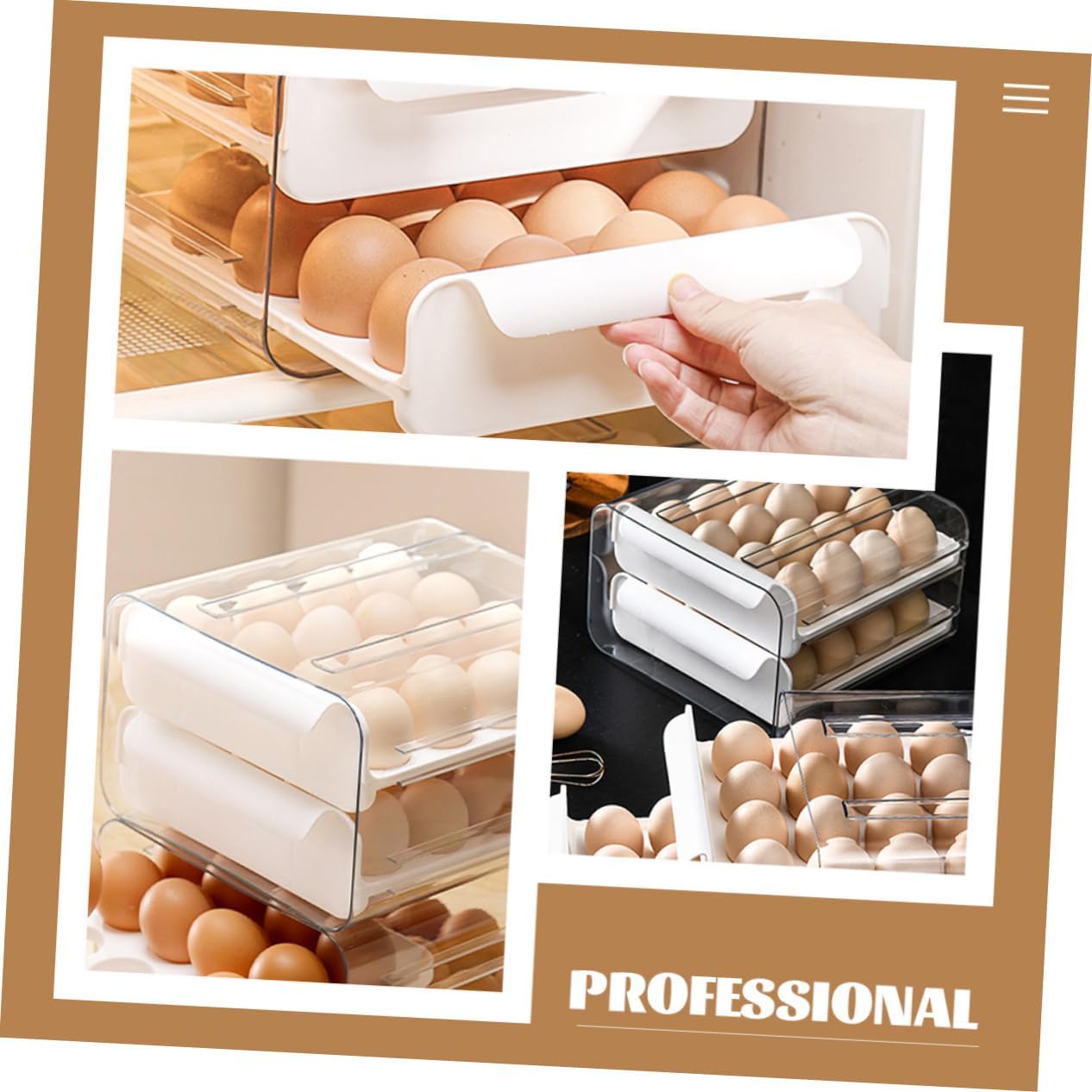 Stackable Storage Organizer for Refrigerator Pull-out Holder Drawer Space-saving Design Practical Fridge Organizer Easy to Clean