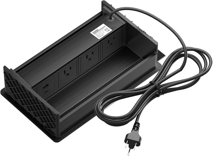 Base de conexión con 4 enchufes y puerto USB para mesa miniatura 7