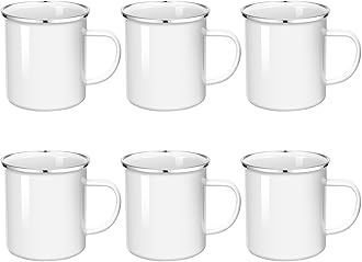 Sublimation Blanks Enamel Mug 17 OZ with Silver Rim Camping Travel Coffee Metal Mug Can be used as a gift for Christmas Thanksgiving Mother's Day Father's Day