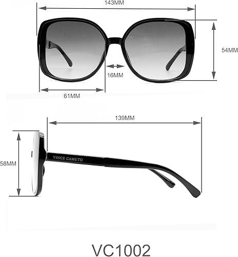 Miniatura 5 de Vince Camuto Vc1002 Glamorous Gafas de sol cuadradas 100% protección UV para mujer. Regalos de lujo para ella, 2.402 in