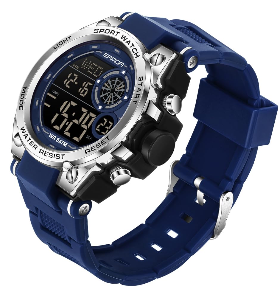 Fanmis S-Shock Multi Function Digital LED Quartz Watch Water Resistant Electronic Sport Watches Black