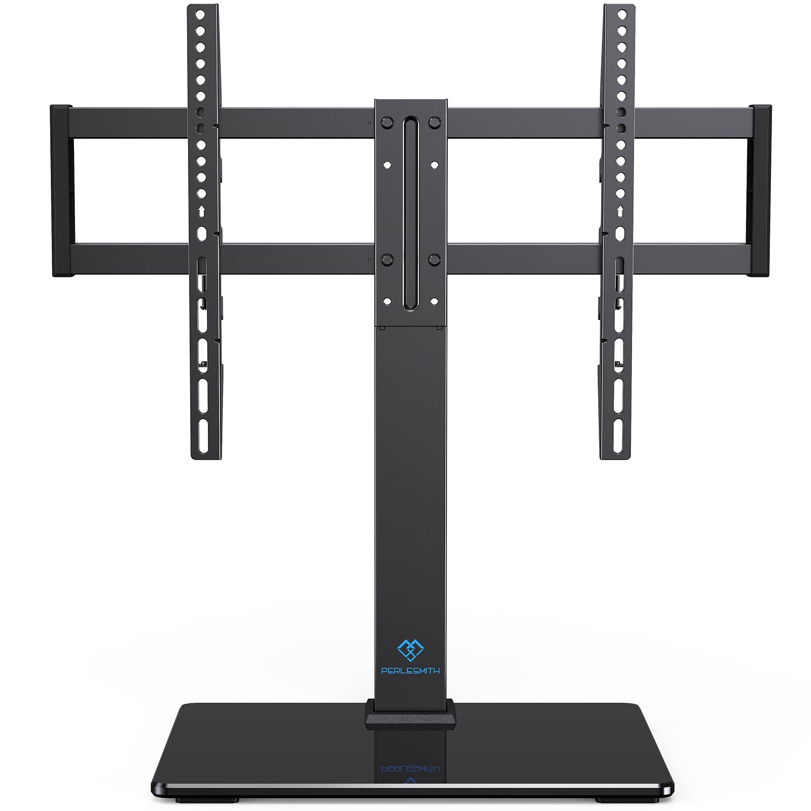 Universal Swivel TV Stand for 37-77 inch TVs, Table Top TV Stand Base up to 99 lbs, 4 Height Adjustable Universal TV Legs with Tempered Glass Base, Max VESA 600x400mm, PSTVS02-N1