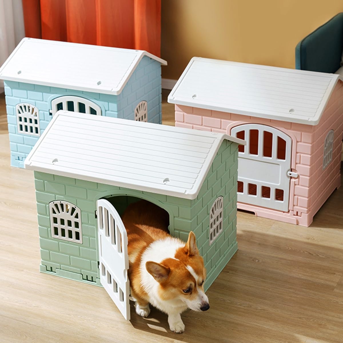 犬小屋中小型犬小屋ペット用品家庭用プラスチック犬小屋多孔質通気性造形広くて快適四季折々の三面窓がかわいい錦厚みのある台座は照明を取り付けやすい高 Amazon | 犬小屋 中小型犬小屋 ペット用品 多孔質通気性 造形/広くて