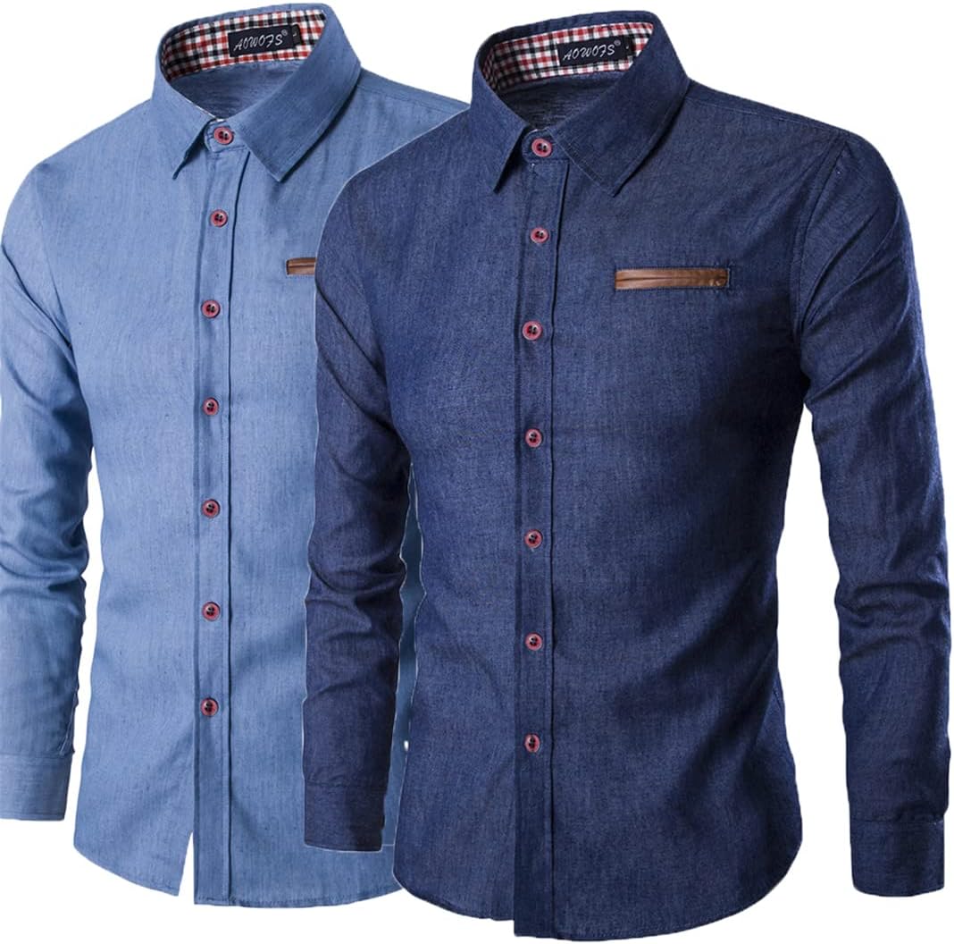 メンズカジュアルスリムフィットスタイリッシュウォッシュデニム長袖ジーンズTシャツカジュアルファッションメンズ服