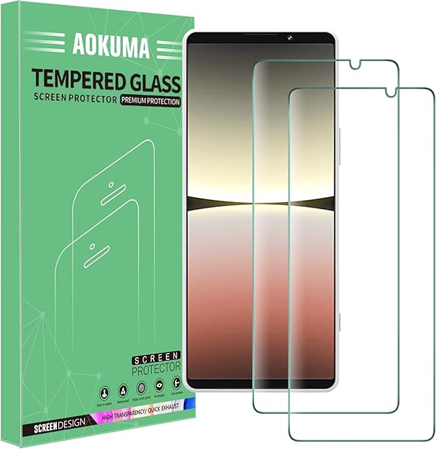 AOKUMA Tempered Glass for Sony Xperia 5 IV Screen Protector, [2 Pack] Premium Quality Guard Film, Case Friendly, Shatterproof, Shockproof, Scratchproof oilproof