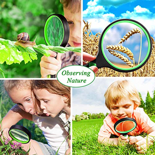 Magnifying Glass 10X Handheld Reading Magnifier, 65Mm Thicker Magnifying Glass Lens Magnifier Lens With Rubbery Frame Non-Slip Soft Handle For Newspaper Reading, Science For Seniors Kids (Green 2) #TOP4