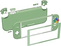 Vista 4 de eXtremeRate Carcasa de repuesto para Nintendo Switch Lite color verde Matcha para Nintendo Switch Lite, NSL con protector de pantalla, funda
