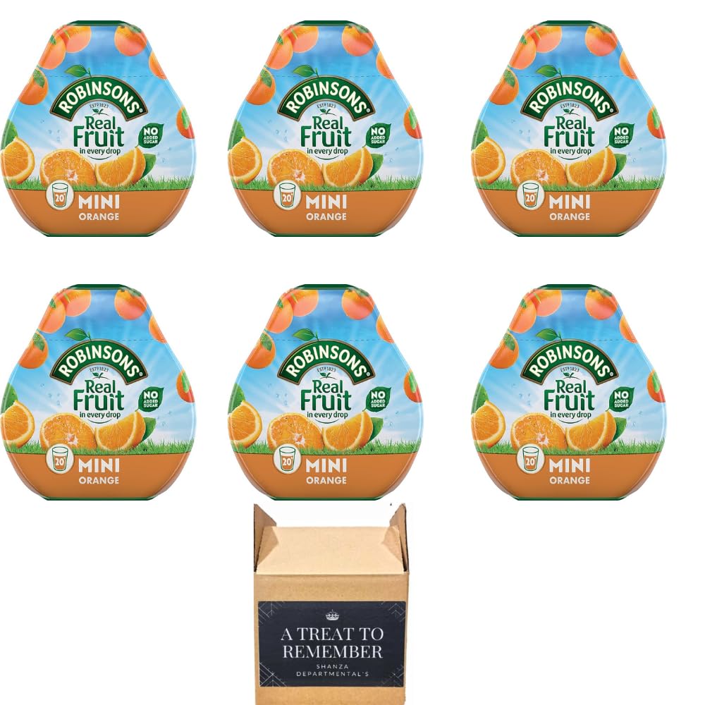 Robinsons Mini Squash No Added Sugar Low Calorie 6x66ml, Orange