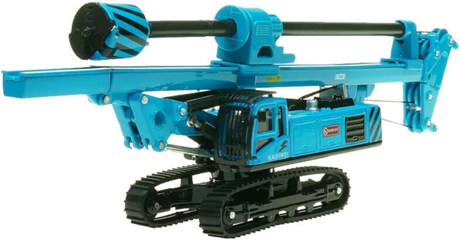 Blue 1/64 Alloy Rotary Drilling Rig Crawler Excavator Model US