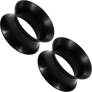 6G-50mm Extra Soft Silicone Gauges for Ears Flexible Ear Skin Tunnels Plugs Expanders Gauges Hollow Gauges Body Piercing for Women Men Black White Clear Flesh Skin 1 Pairs