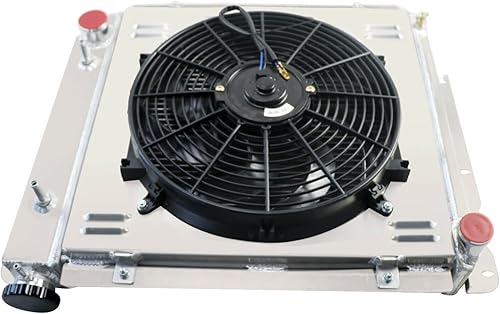 Miniatura 3 de ALLOYWORKS - Radiador de carreras de aluminio de 3 filas+ventilador de cubierta+termostato para Jeep Wrangler YJ TJChevy V8 1987-2006