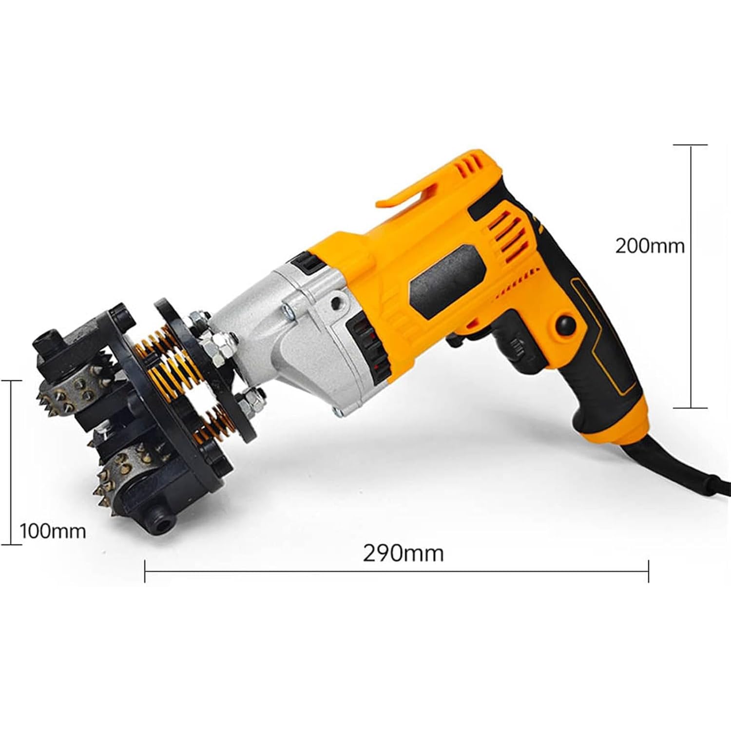 Machacadora Eléctrica Para Hormigón, Martillo De Mano De 950 W, Con Disco De Rodillo De Aleación De 100 Mm Y 3 Cabezales, Profundidad De Raspado De 1 A 3 Mm, Para Dar Rugosidad Al Hormigón Y La