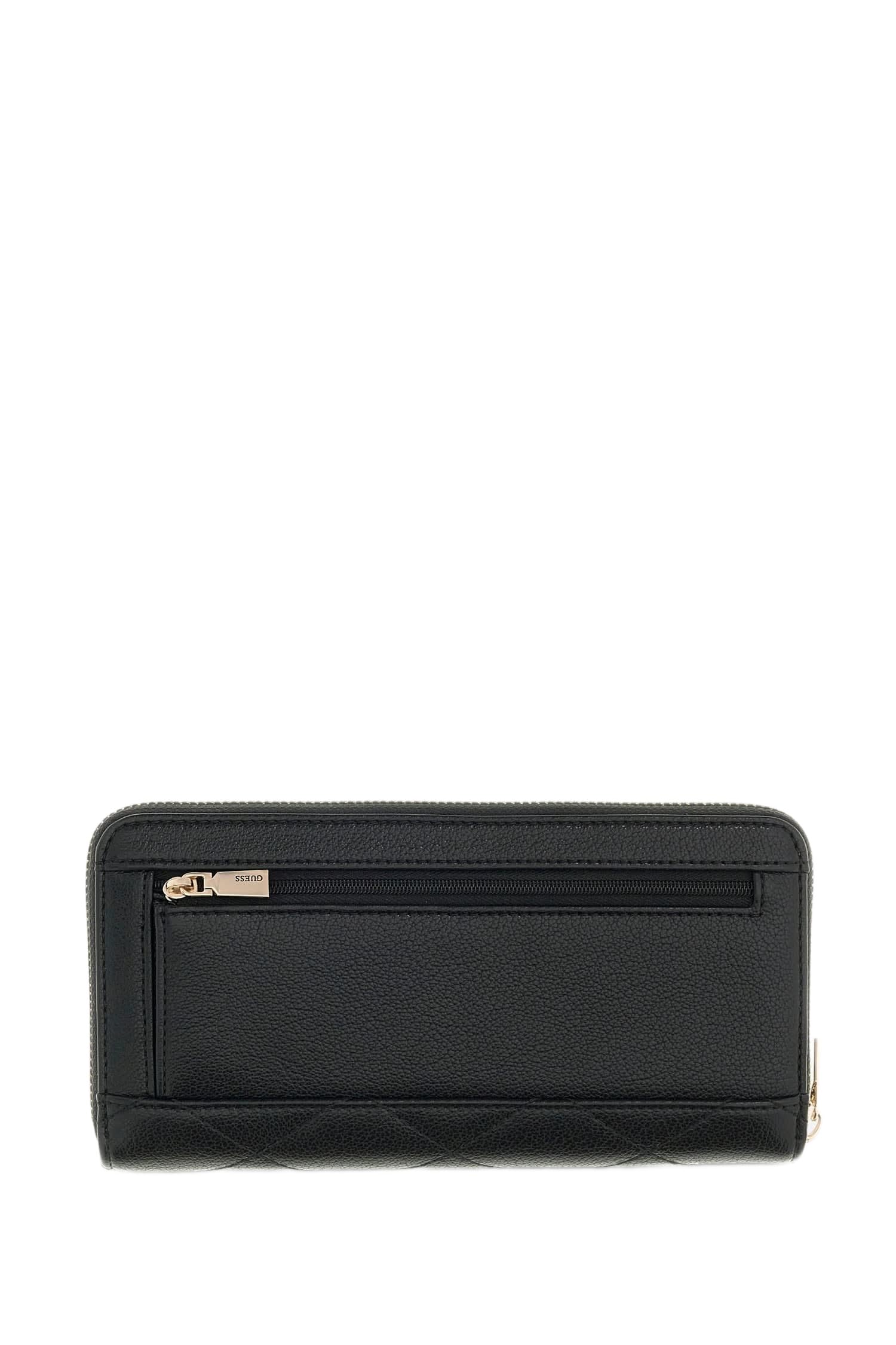 GUESS Monedero Frances SLG Large Zip Around Wallet Black Negro