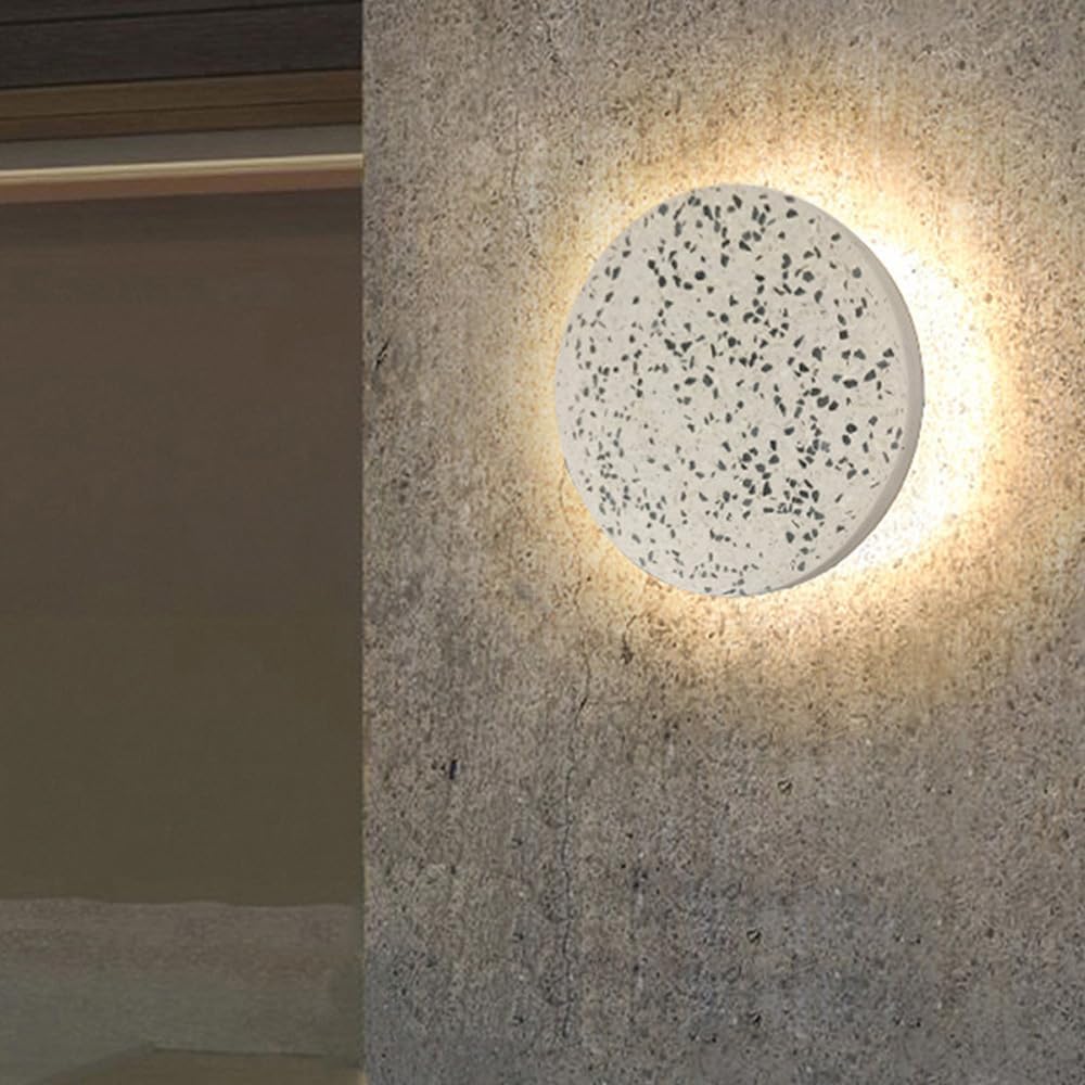 Nordic Light Luxury Round Disc Wall Sconce Modern LED Wall Light Glass Marble Wall Lighting Fixture Decorate White Nordic Hallway Wall Mount Lamp for Bedroom Restaurant Dining Room