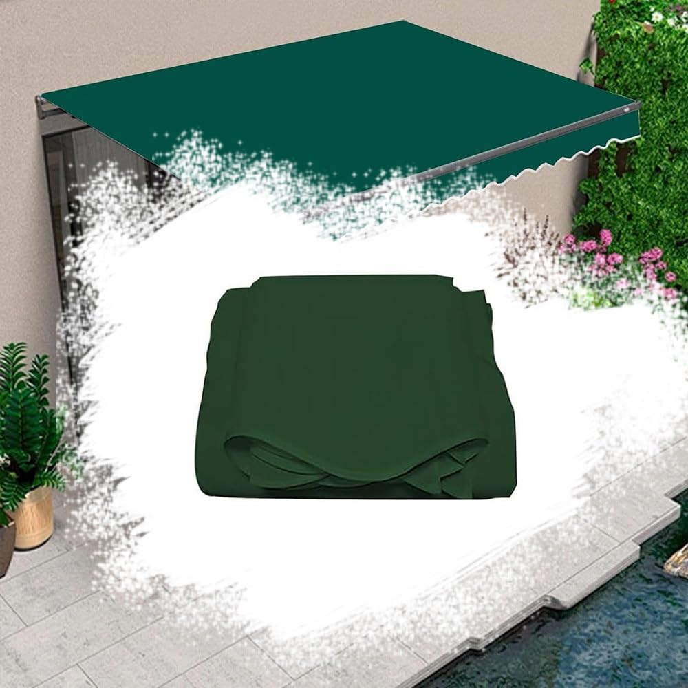 Lona verde para patio y ventana tela de repuesto para toldo retráctil de poliéster 400x300