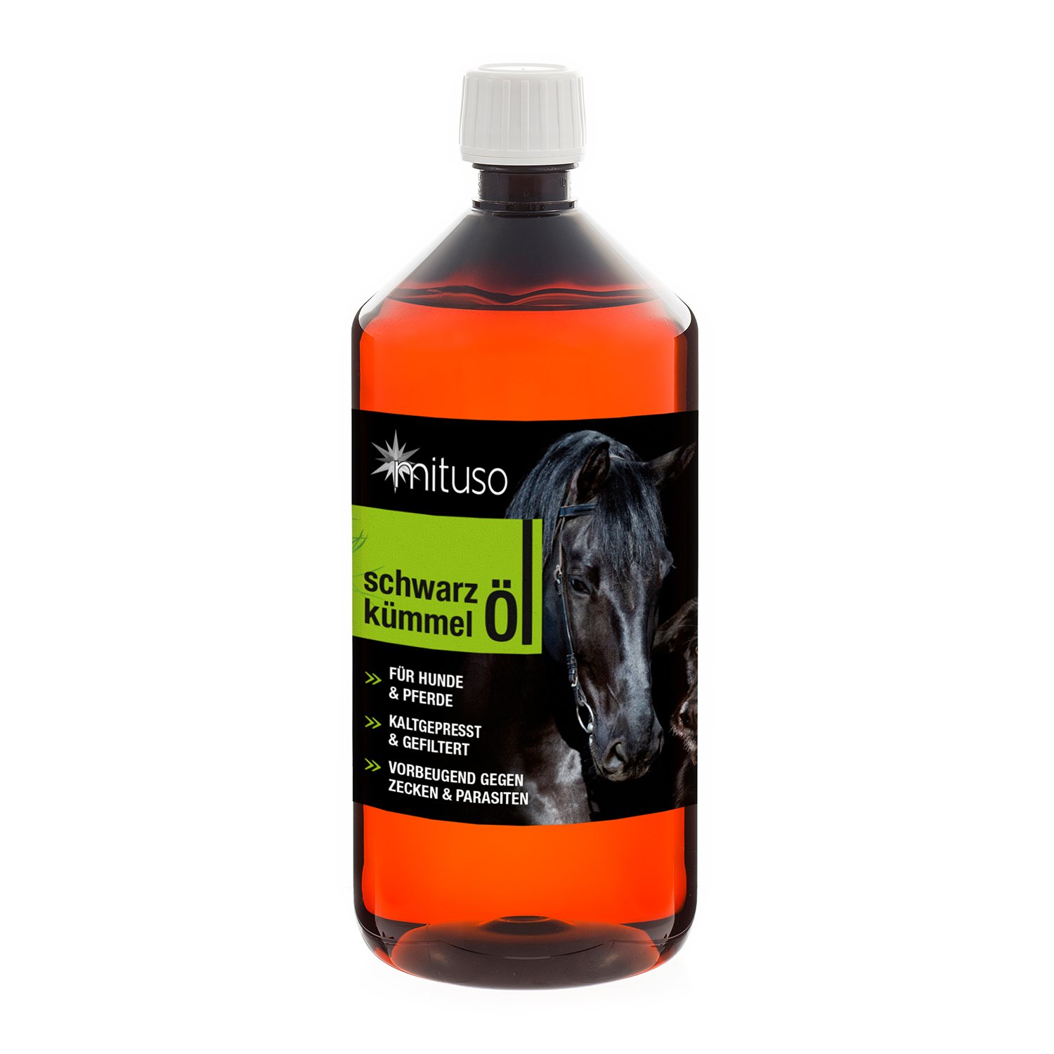 mituso Schwarzkümmelöl für Tiere, kaltgepresst & 100% rein, 1000 g