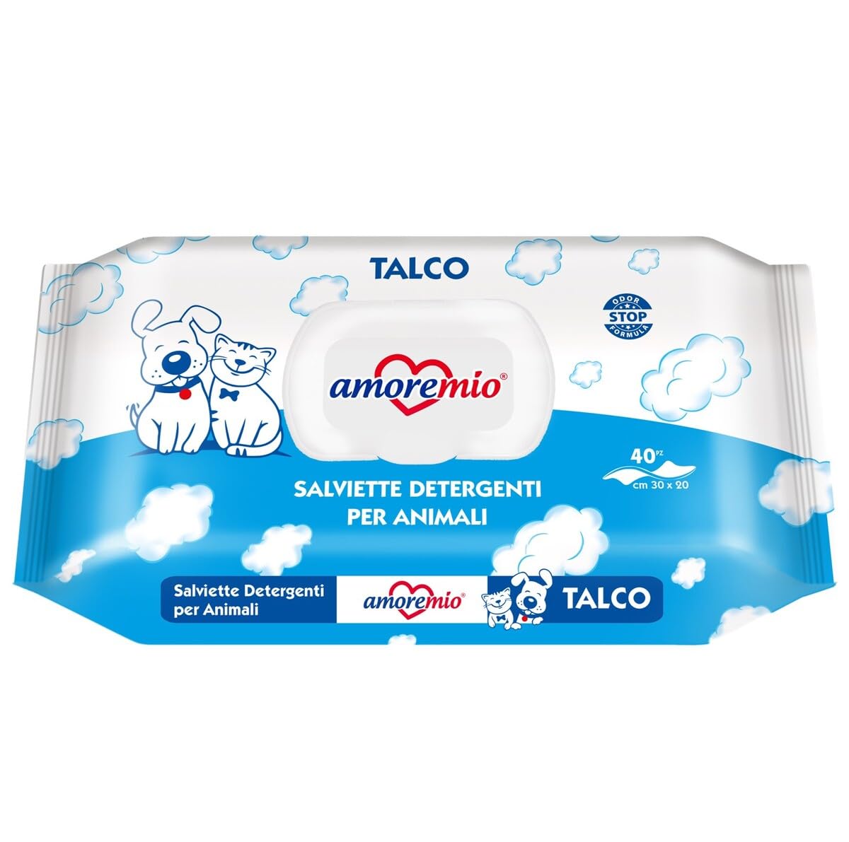 Amoremio Chusteczki nawilżane dla psów i kotów | różne zapachy | 10 x 40 chusteczek | (Talco)