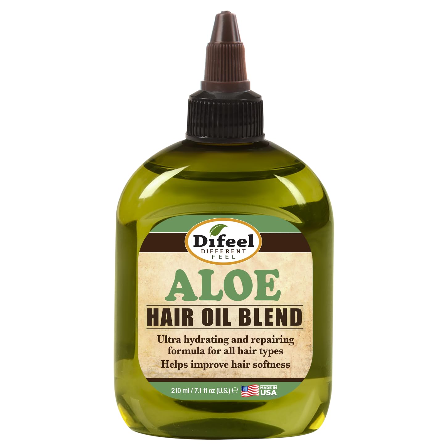Difeel Aloe Hair Oil Blend 7.1 Ounces - Ultra Hydrating Aloe Vera Hair Oil Blend for Natural Hair, Ideal for All Hair Types, Improves Softness, Smoothness & Shine