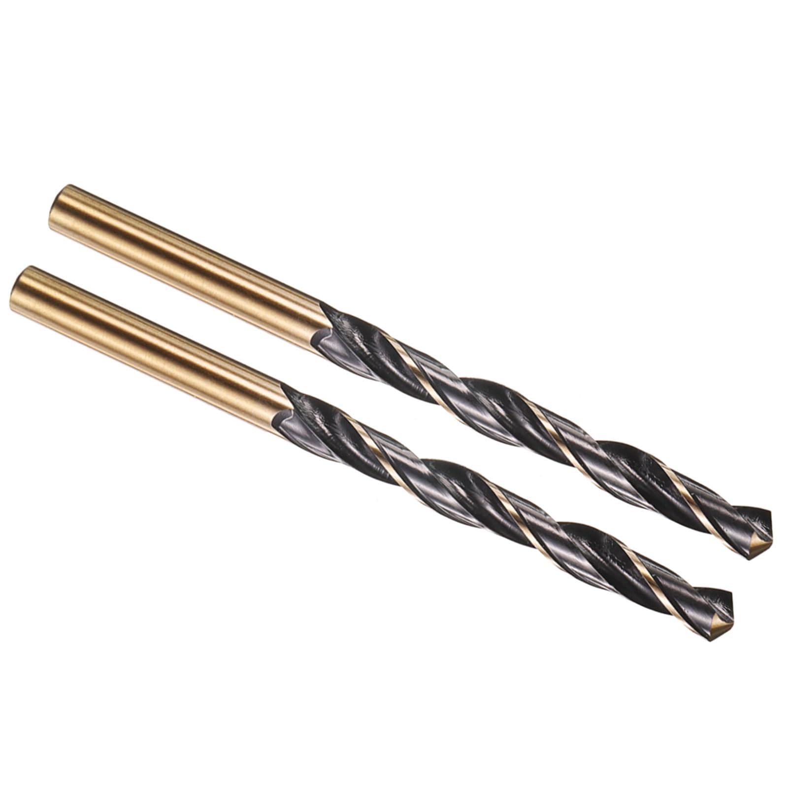 PATIKIL 6.7mm Drill Bit, Jobber Straight Shank M2 High-Speed Steel 118° Black and Gold Finish for Stainless Steel Hard Metal - 2 Pack
