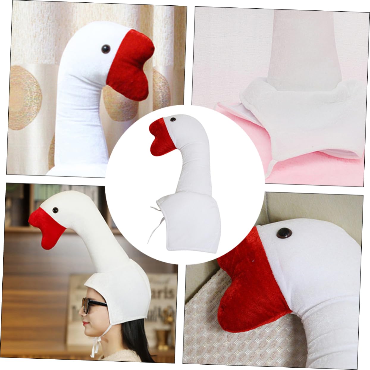 Toyvian Sombrero de Ganso de Peluche Blanco para Fiesta y Cosplay