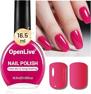16.5ml Rose Red Nail Polish Large Volume Quick Dry Nail Polish, Long Lasting Shine, Fingernail Toenail Nail Art DIY Home Travel Nail Art Gift