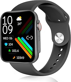 Smart Watch for Men (Answer/Make Call & 1.96" Screen) Fitness Tracker with Heart Rate, Blood Oxygen Monitor, Sleep Monitor IP68 Waterproof Activity Trackers and Smartwatches for iOS and Android Phones